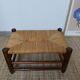Vintage woven straw wooden stool