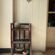 dark brown bamboo shelf