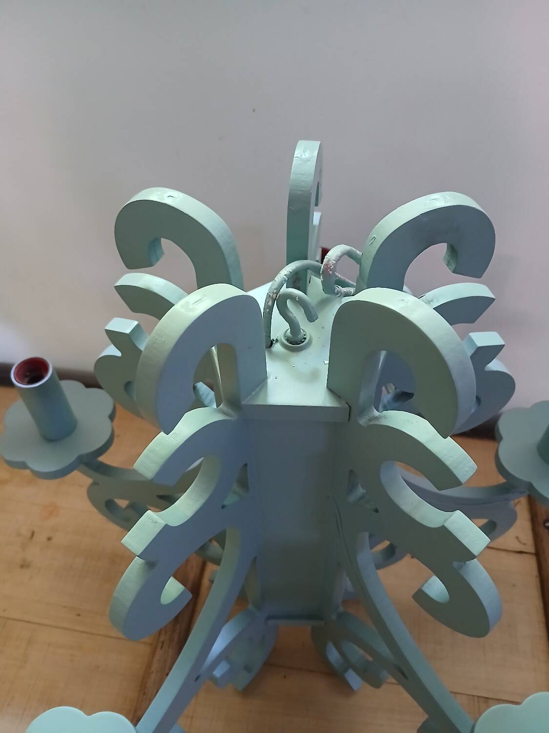 Gustavian style wooden chandelier