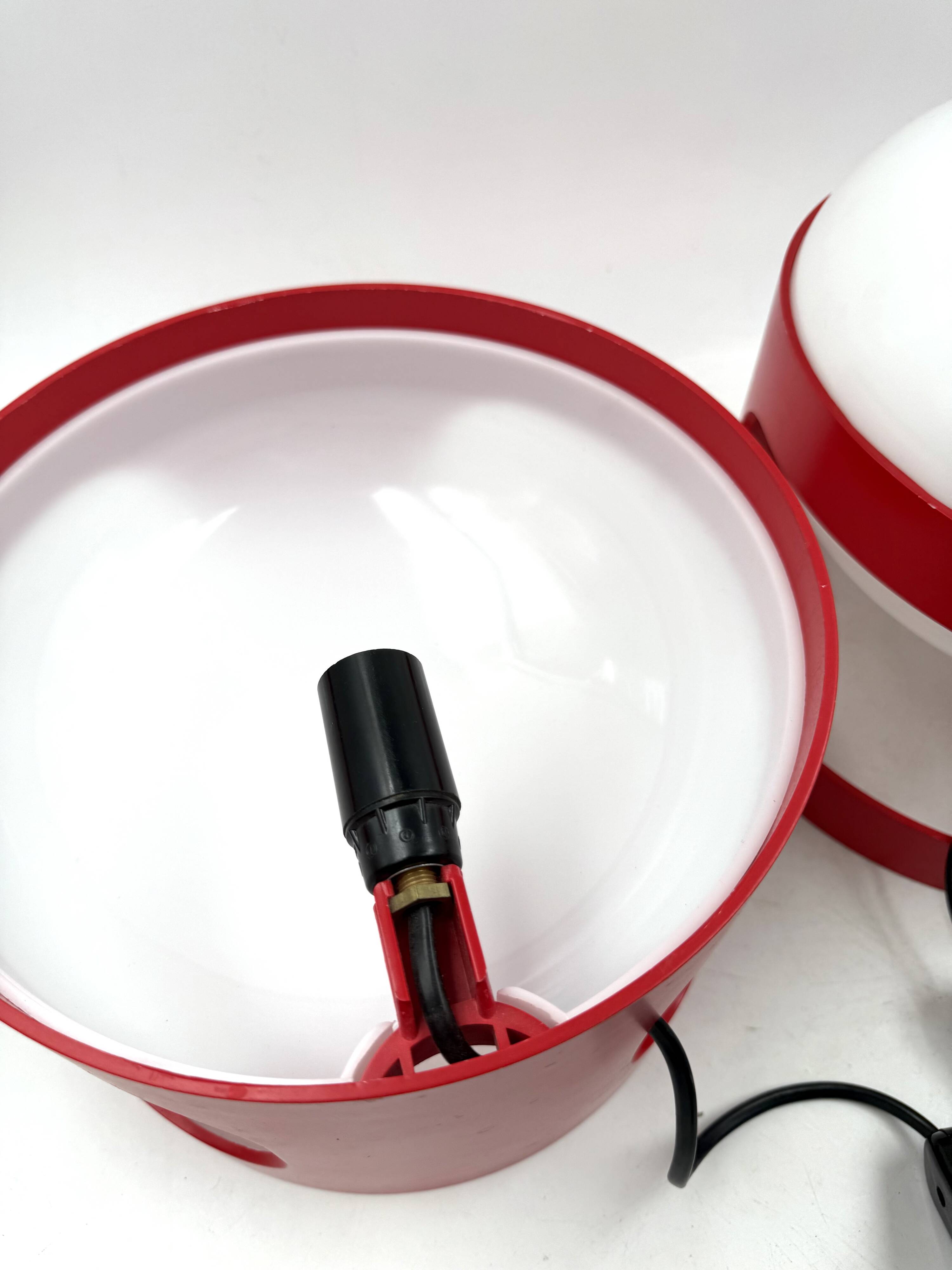 Joe Colombo, space age set of 2 mod. KD27 table lamps, Kartell Italy 1970s