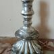 Rare pair of antique silvered terracotta candlesticks from the 17th century.