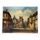 Tableau : huile sur toile - paysage animé 19ieme