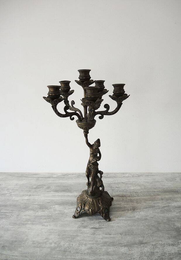 Old Bronze 6-Light Candelabra