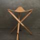 Tabouret pliant cuir et bambou 1970