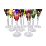 10 bohemian crystal liqueur glasses