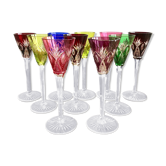 10 bohemian crystal liqueur glasses