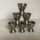 Six metal egg cups