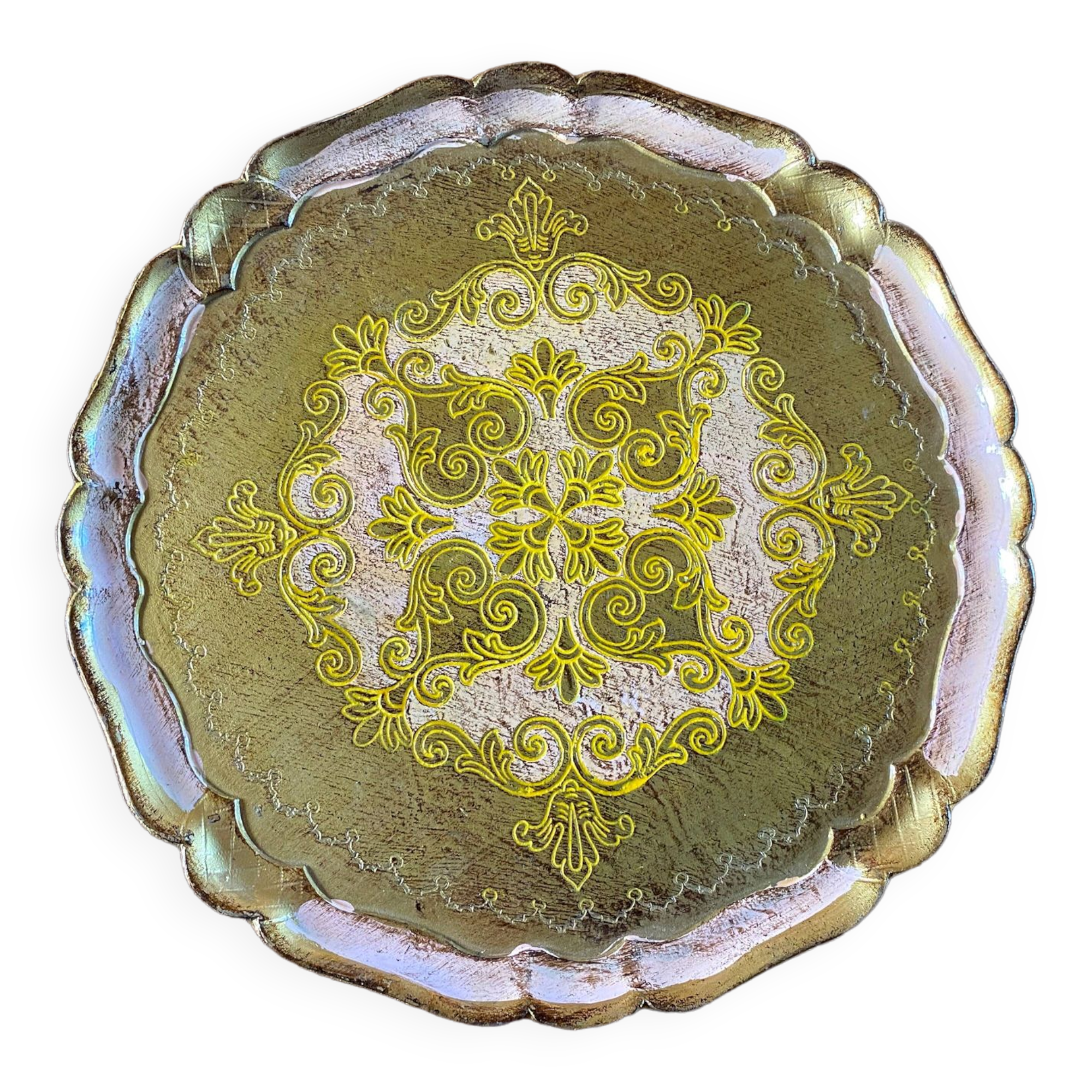 Venetian tray in gilded wood