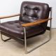 Vintage Bauhaus style armchair in leatherette and metal, 1970