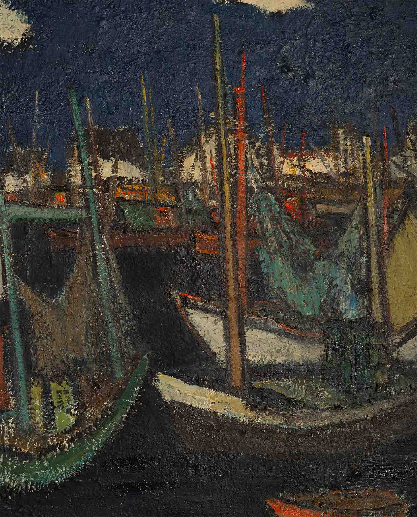 Hubert Henri de Vries, Bateaux dans le port