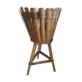 Vintage rattan pot holder plant cover
