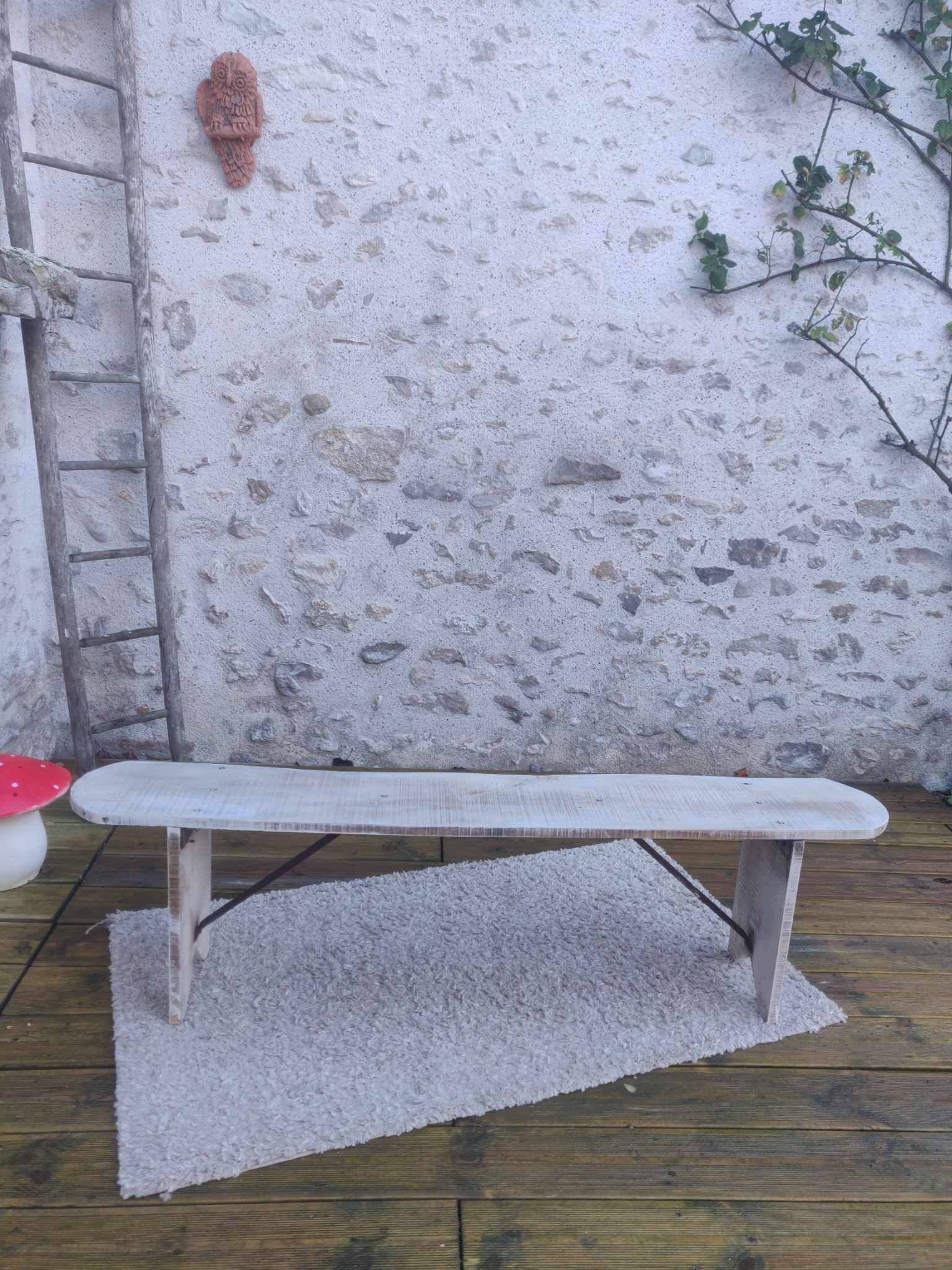 White patinated bench