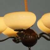 Chandelier with 5 arms by Paavo Tynell, model 1386/5 for Taito, Finland, 1930s.