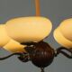 Chandelier with 5 arms by Paavo Tynell, model 1386/5 for Taito, Finland, 1930s.