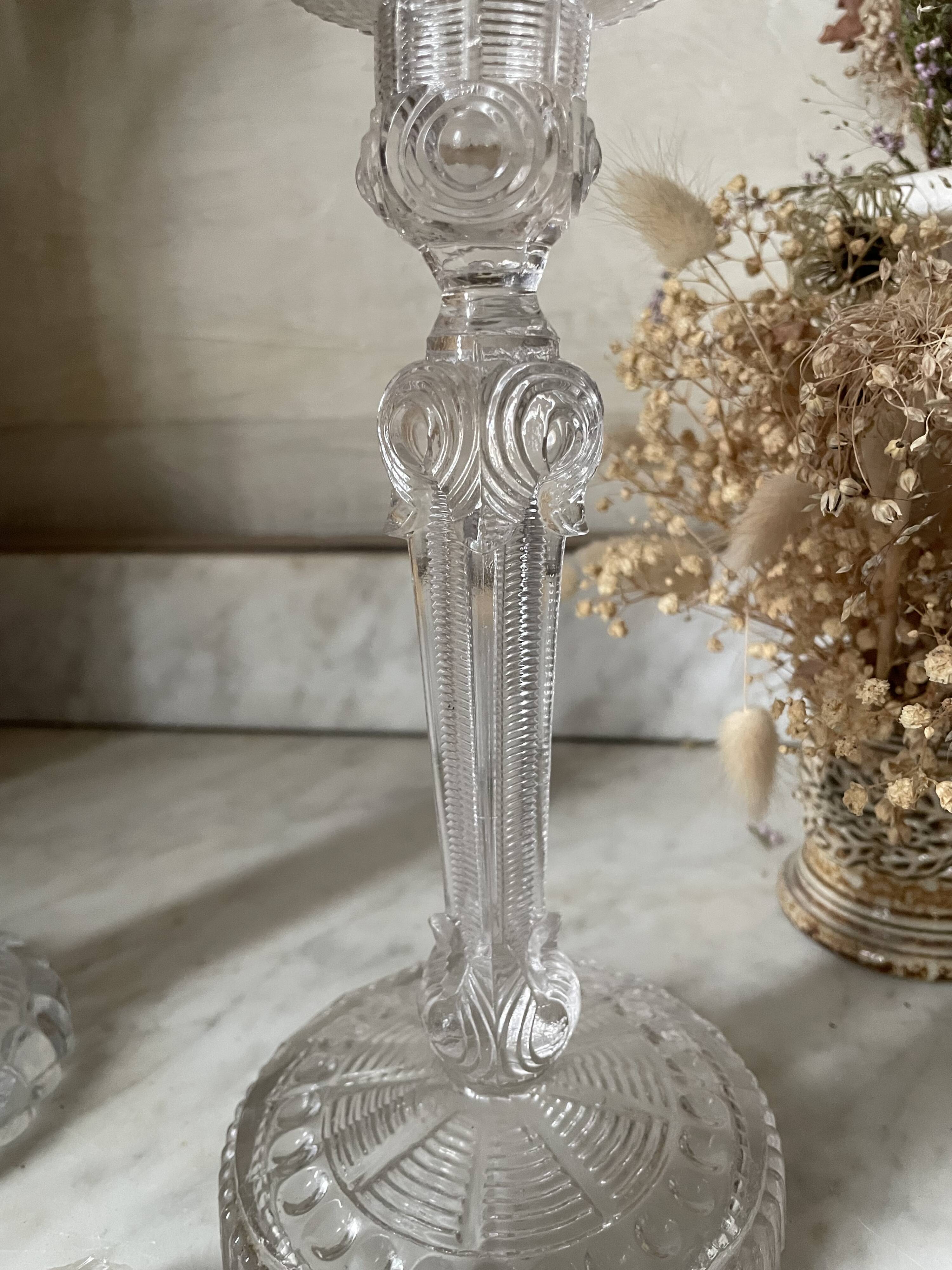 Lot of vintage glass candlesticks