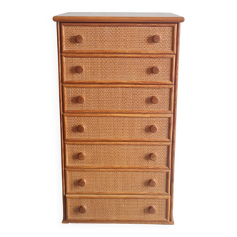 Vintage wicker chest of drawers