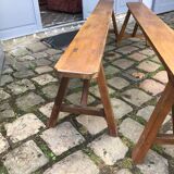Pair of solid oak benches