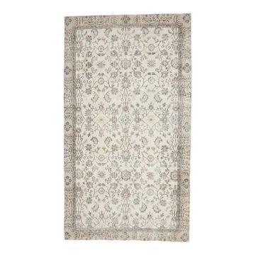Vintage Turkish Oushak Handmade Wool Cotton Beige Area Rug 153x279