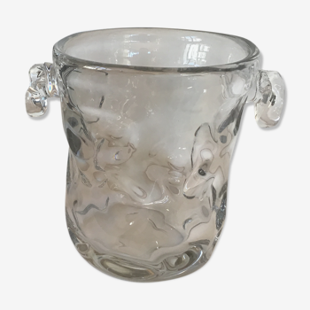 Crystal champagne bucket. Crystal of French Island.  Design and modern.  1960s
