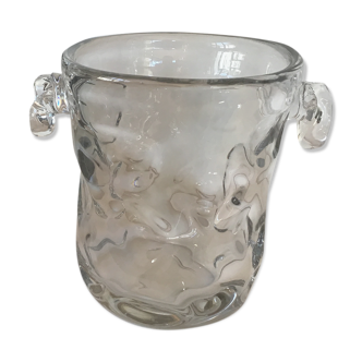 Crystal champagne bucket. Crystal of French Island.  Design and modern.  1960s