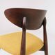 Modern Set of 4 Dining Chairs, Ochre Bouclè and Dark walnut beech wood