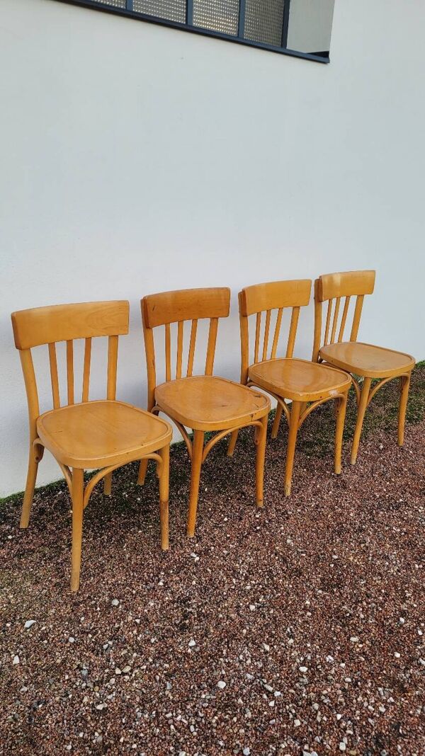 Série de 4 chaises de bistrot restaurant vintage -1950s