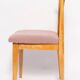 Blush pink bouclé chair mid-century in light wood by M. Zielinski, Europe, 1960s