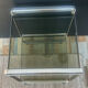 Space Age side table in aluminium and smoked glass
