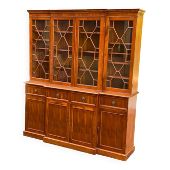 Large English bookcase in solid wood, 19th century