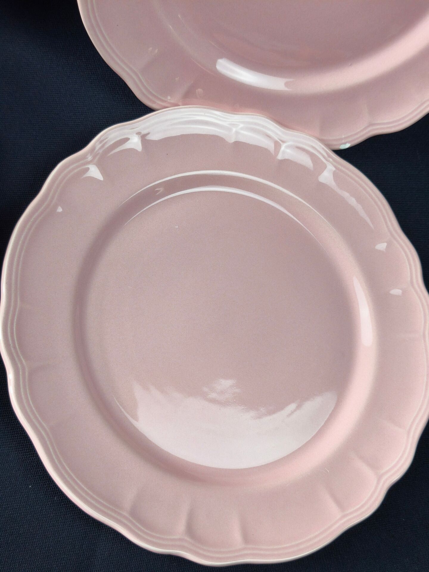 8 vintage dessert plates Salins powder pink – Ø 21.6 cm
