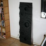 Wall sculpture, wood and black coating, late 1970s