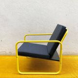 RQ3 tubular armchair, yellow and black