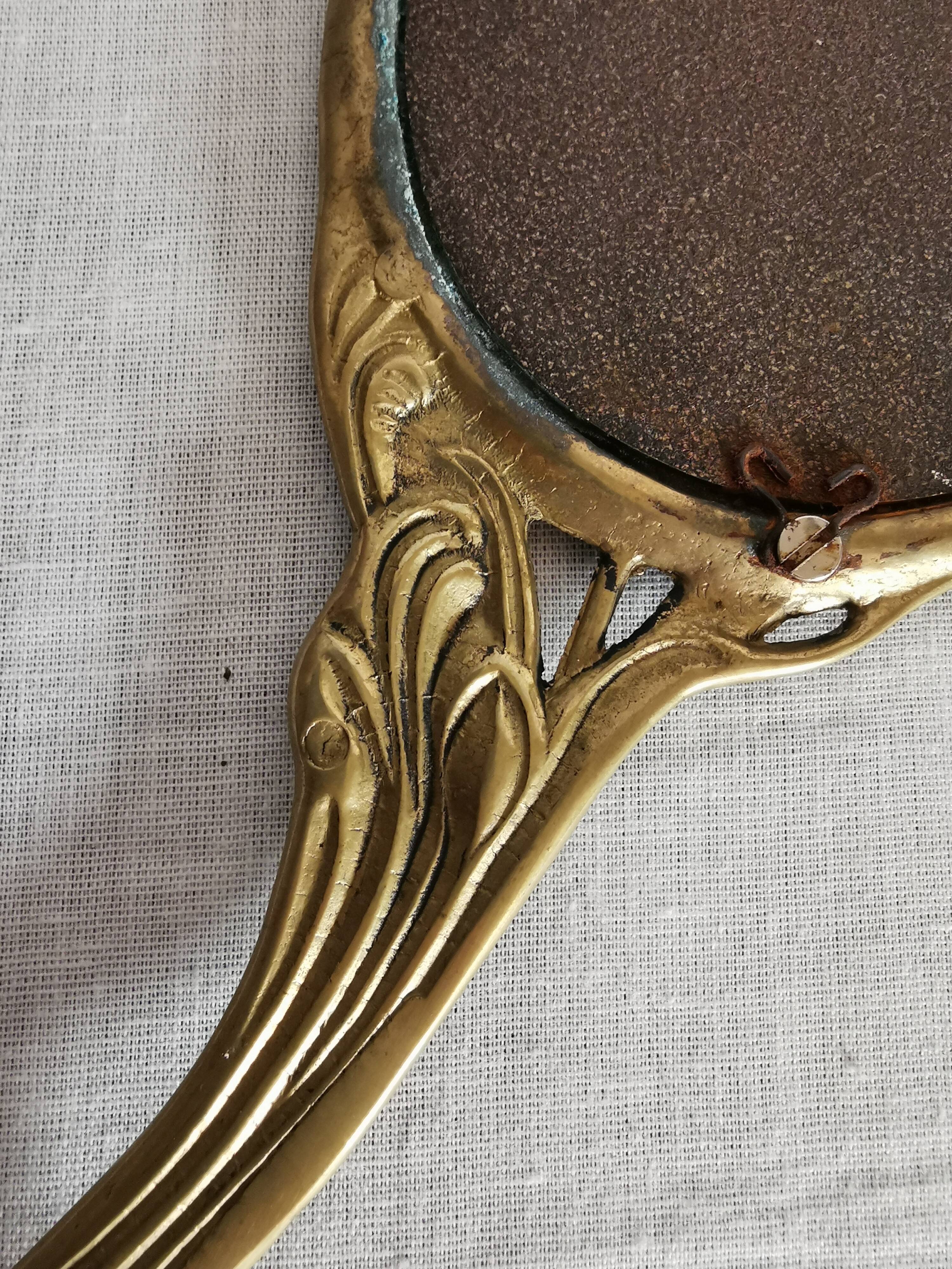Hand mirror Art Nouveau 1900 circa 11x24cm