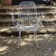 4 vintage 60s garden armchairs in white metal
