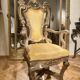 Italian Rococo Silver Mecca Giltwood Throne Armchair, Rome, 18th Century