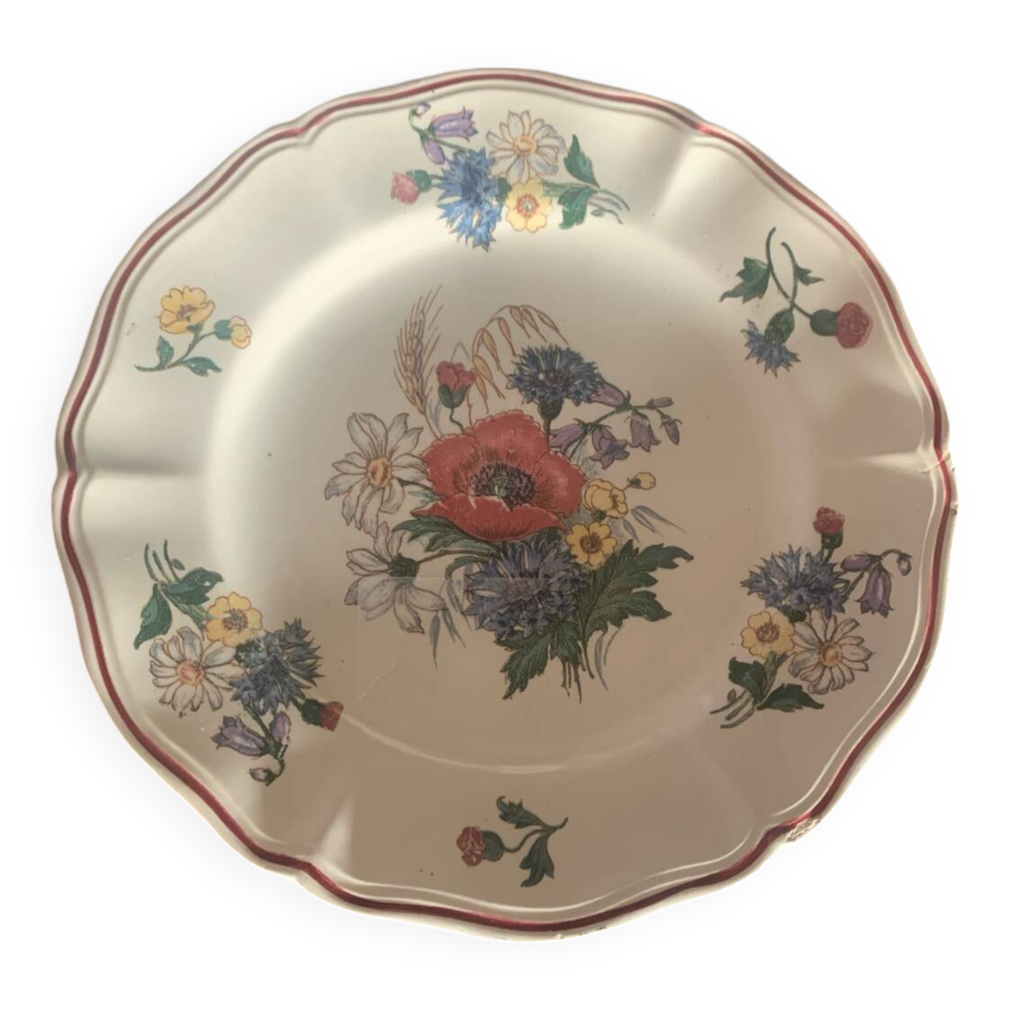 Sarreguemines earthenware cake plate