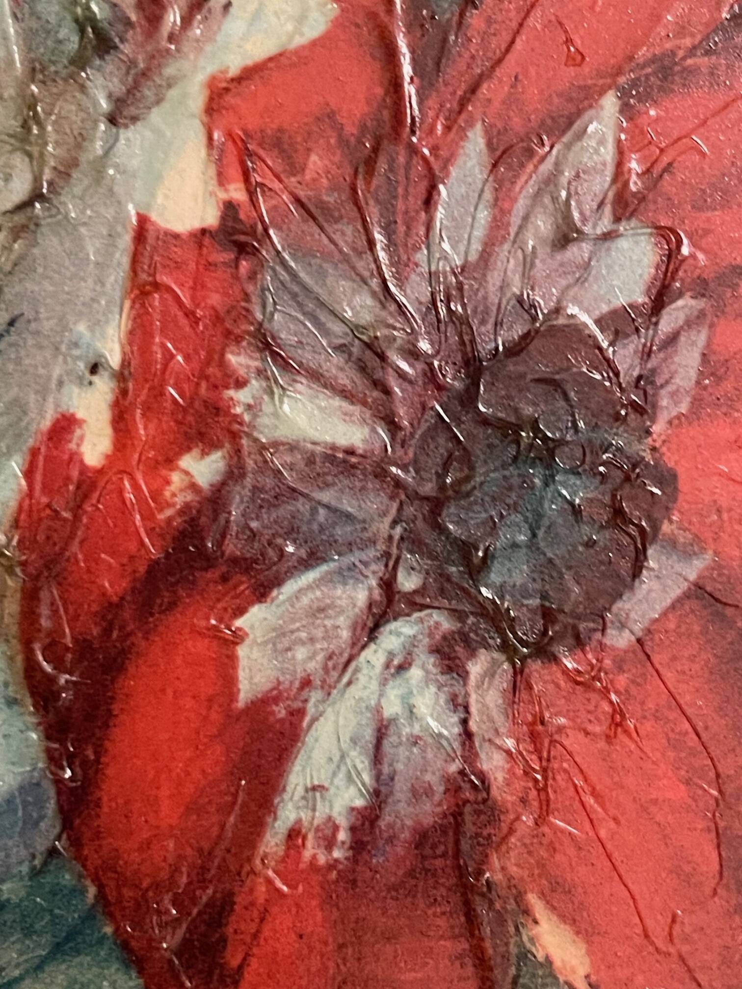 Oil painting on canvas bouquet of flowers g. dance