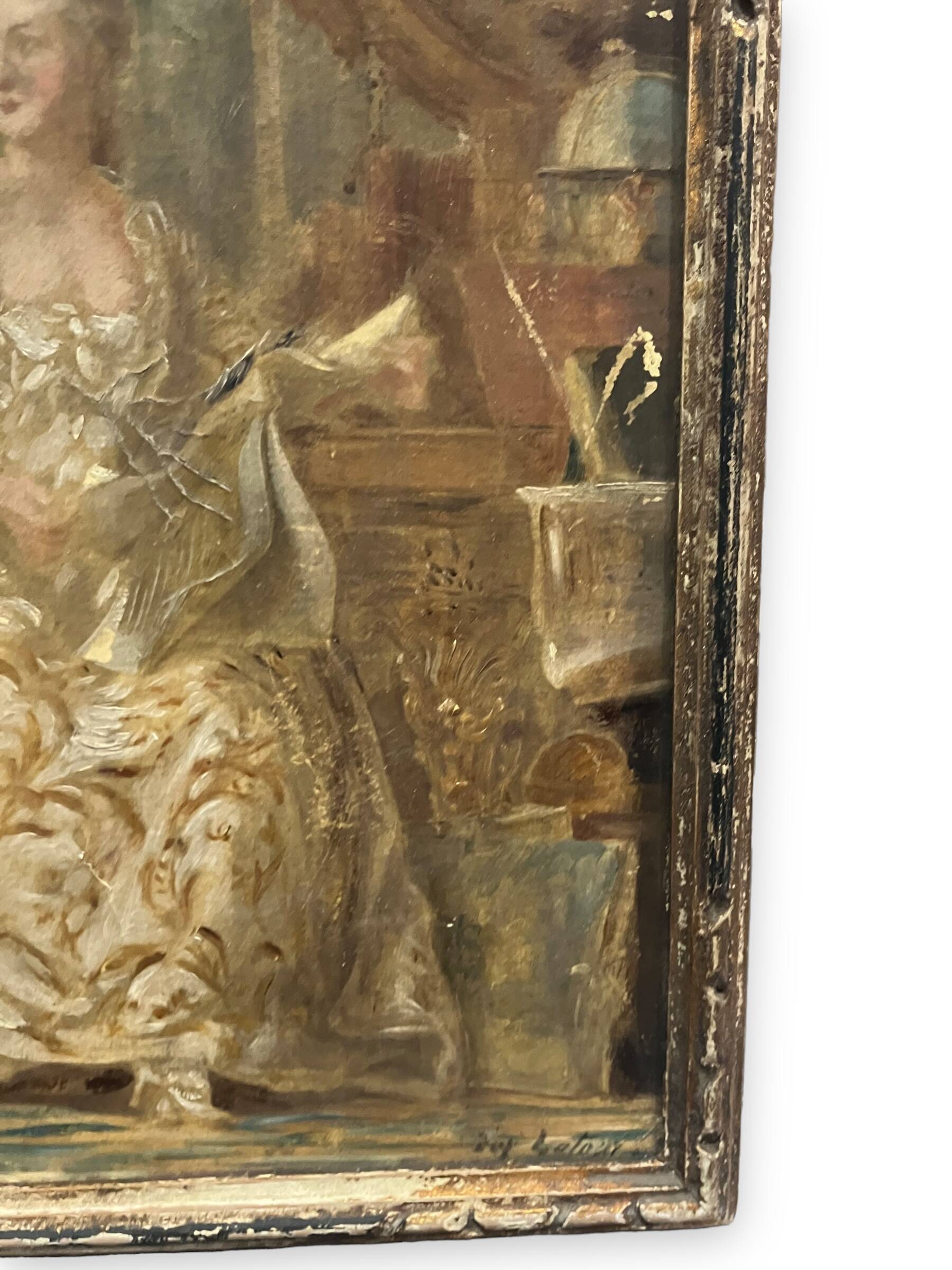 Oil painting on canvas courtesan