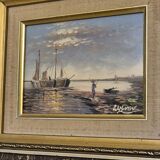 Boat canvas painting