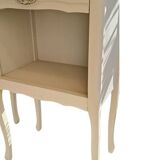 Set of two bedside tables in pearl gray painted wood 1960