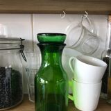 Green glass jar