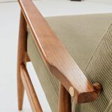Scandinavian armchair khaki corduroy design by H.Lis 