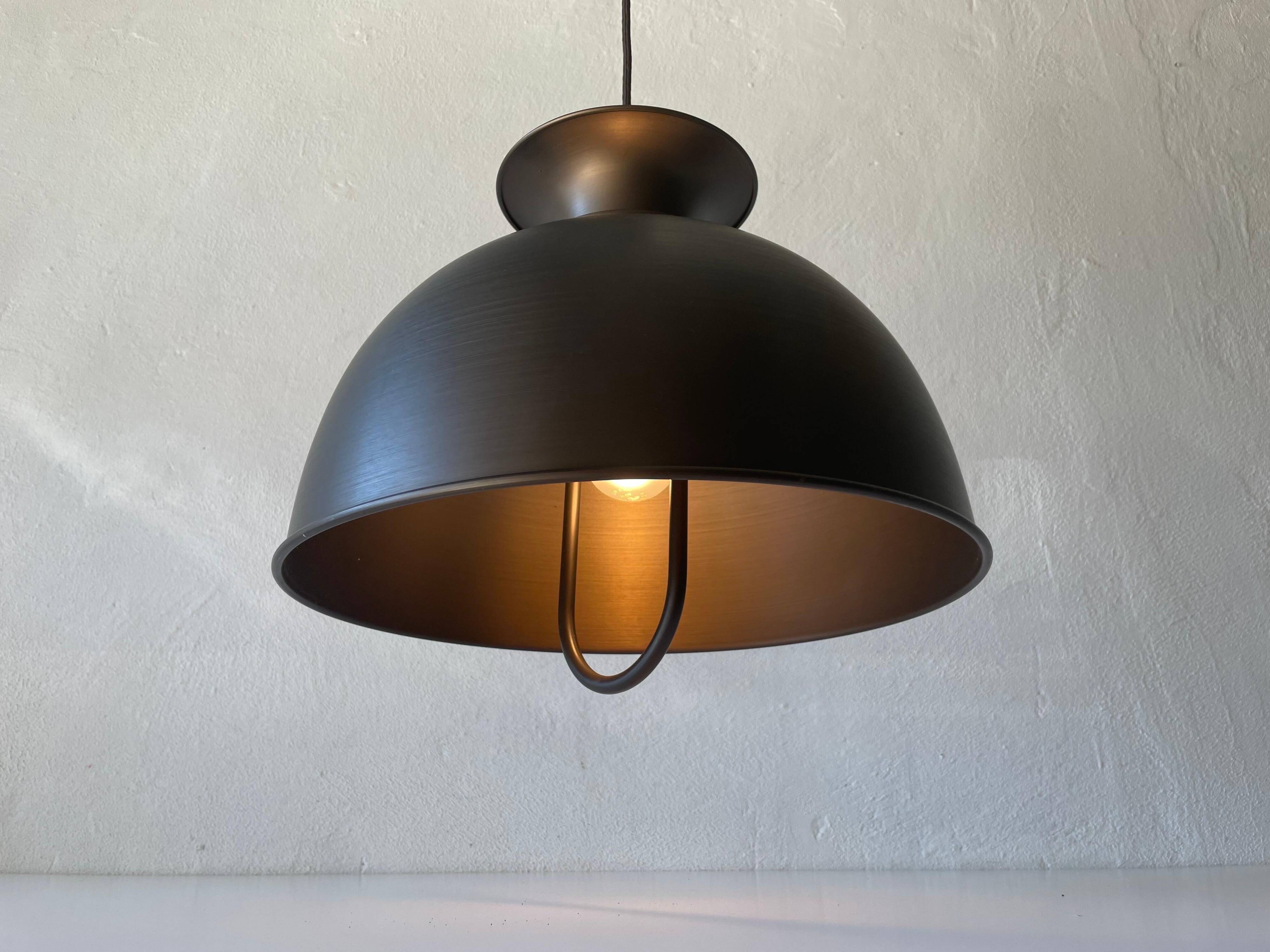 Brushed metal pendant lamp with a bronze appearance, 1970s, Germany