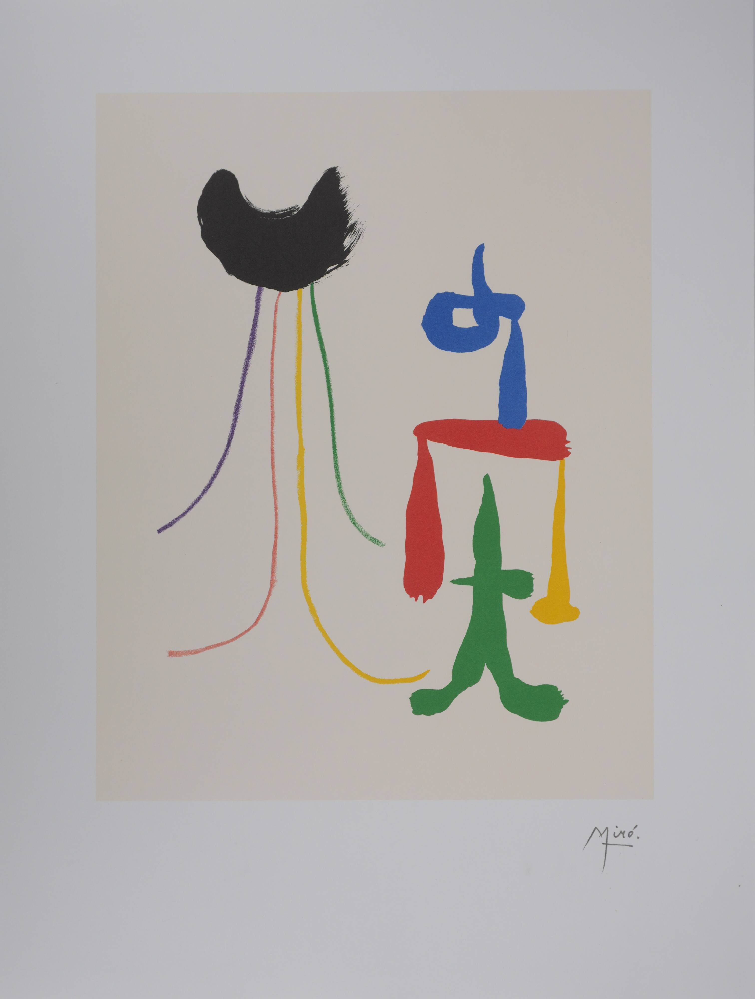 Joan Miró: Surrealist Couple, signed lithograph