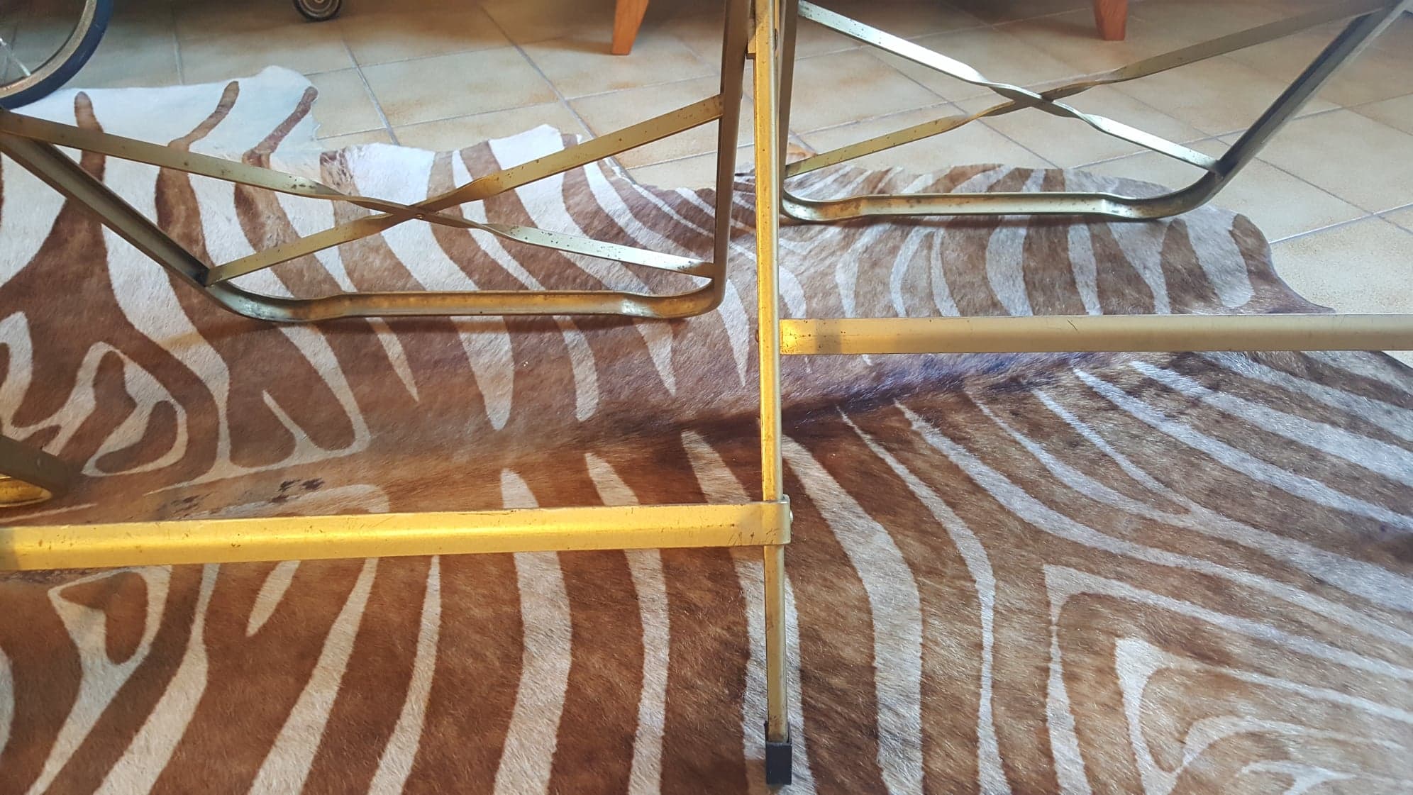 Série de 4 chaises pliantes Chaisor en velours moutarde