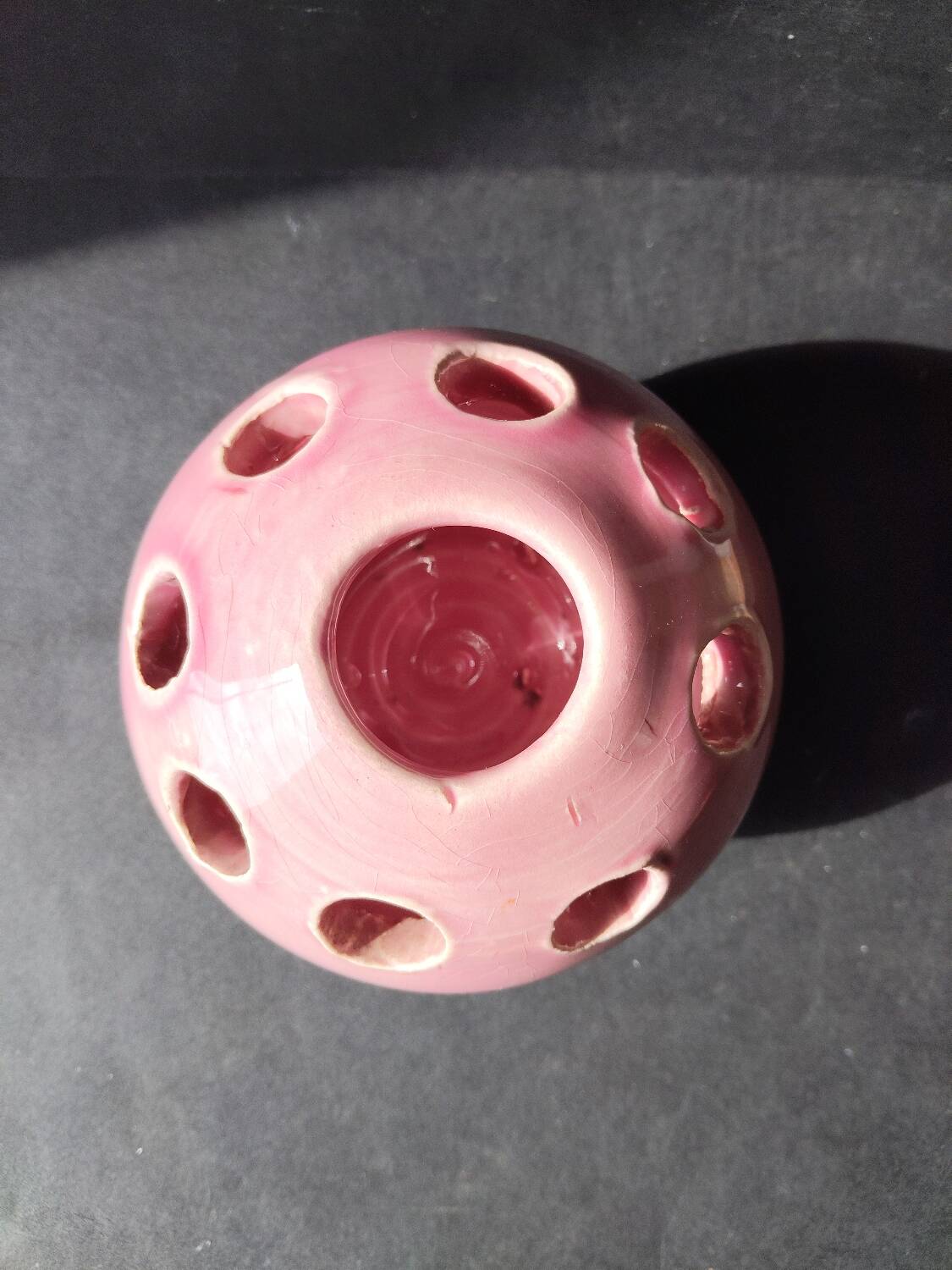 Charming ceramic enamelled flower picture, signed Louviers DK, production