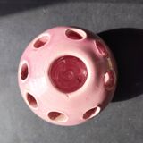 Charming ceramic enamelled flower picture, signed Louviers DK, production