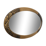 Mirror oval bevelled art deco