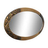 Mirror oval bevelled art deco