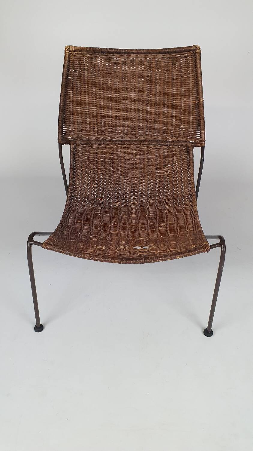 Pair of "Mombasa" rattan and steel armchairs by Pier One